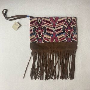 American Eagle Outfitters‎ Brown Suede Fringe Purse Bag Boho Hippie Western NEW